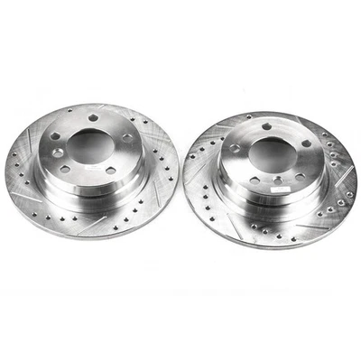 PowerStop Evolution Drilled Slotted Rotors Pair Rear For BMW 325i - Image 1 of 3