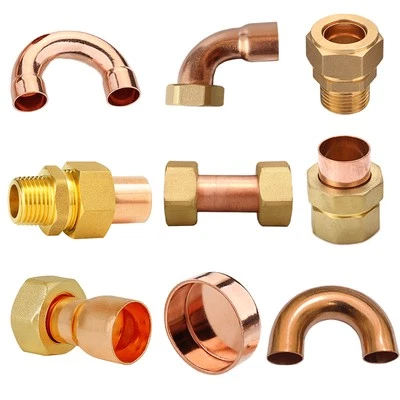 MARKENLOS Kupfer Lötfittings Sortiment – Bögen, Stopfen，Messing Muffe mit Verschraubung