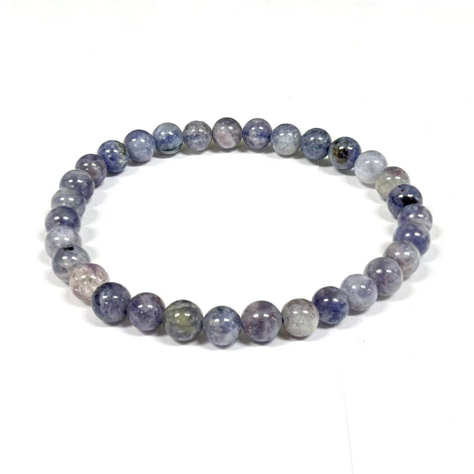 6mm Larvikite Gemstone Round Bead Unisex Stretch Bracelet - Image 1 of 2