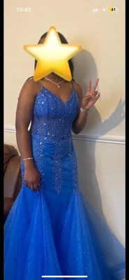 Girls Alaskan Blue Fishtail Mermaid  Prom Dress Strappy   - Image 1 of 4