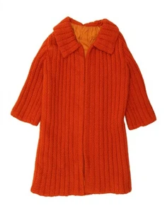Suéter cárdigan manga 3/4 vintage para mujer Reino Unido 18 XL naranja BN09 - Imagen 1 de 5