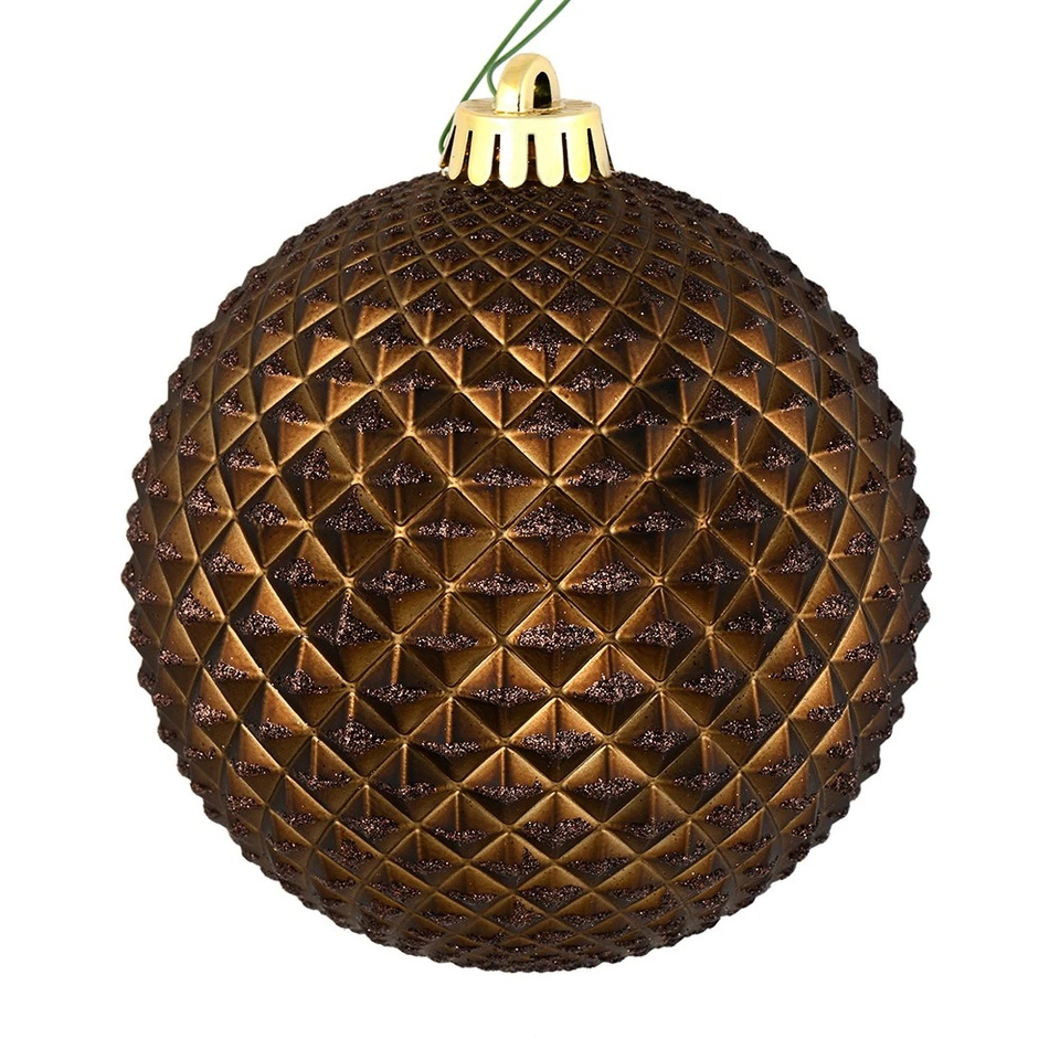 4 Inch Durian Glitter Ball Ornament, 6 per Bag - Image 1 of 1