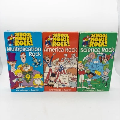 Schoolhouse Rock 3 VHS Lot: Science Rock, America Rock, Multiplication Rock - Image 1 of 4