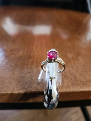 ANILLO DAMAS ORO 14K DIAMANTES TALLA 7 3,6 GR Foto 1 de 3