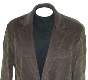 Blazer de pana para hombre marrón oscuro forrado universidad campus informal antiguo azul marino etiqueta XL - Imagen 1 de 5