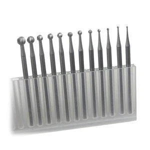 Juego de 12 piezas de rebabas de forma redonda - 3/32"" caña fabricación de joyas fresas forma redonda en... - Imagen 1 de 7