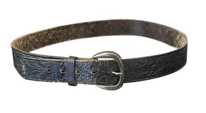 Herren Vintage verzierter Ledergürtel schwarz 38" Distressed Western - Bild 1 von 12
