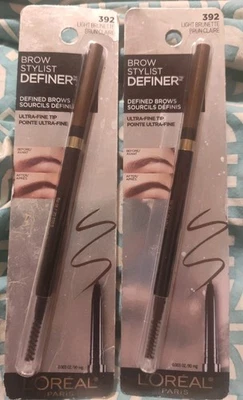 2X L'Oreal Brow Stylist Definer Ultra Fine Tip 392 Light Brunette NEW SEALED - Image 1 of 2