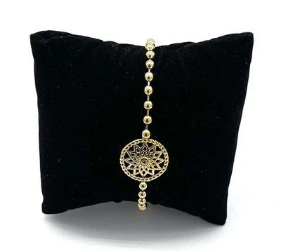 Modeschmuck Armband, Traumfänger, vergoldet, 22 cm lang, 3 mm breit. - Bild 1 von 2