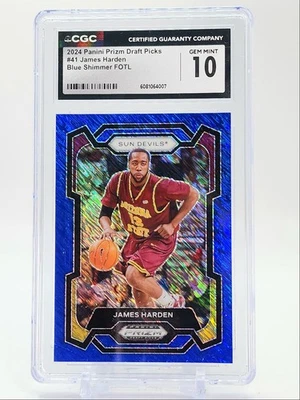 JAMES HARDEN 2024-25 PANINI PRIZM DRAFT PICKS AZUL BRILLO/19 CGC 10 Q2563 Foto 1 de 2