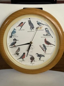 Works! Bird Song Singing Sound Call Quartz Wall Clock National Audubon Society  - Picture 1 of 4