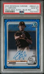 CJ Abrams 2020 Bowman Mega Box Blue Mojo Refractor Auto /150 PSA 10 Nationals - Picture 1 of 2