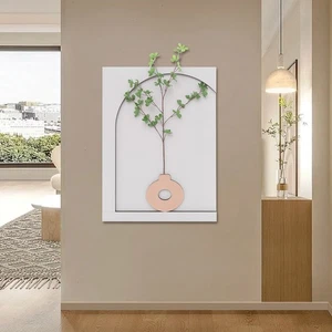 Quadro artistico da parete in pietra arenaria 3D, bianco, 23,6 * 31,5 pollici, soggiorno, camera da letto - Foto 1 di 12