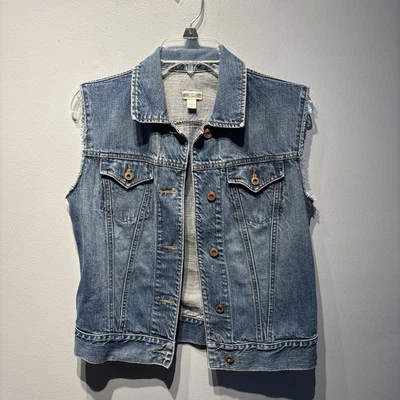 Gap Jean Vest SzS Distressed Pockets Western Boho Y2K - Image 1 of 4