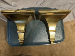 Lot of 2 Vintage 1996 Homco Home Interiors Gold Tone Wall Shelves Metallic - Picture 1 of 9