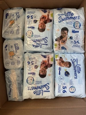 11 упаковок HUGGIES Little Swimmers размер 5-6 32+фунта 17 подгузников Swimpant 187ttl оптом - Изображение 1 из 4