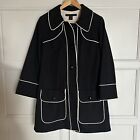 Marc By Marc Jacobs Navy Blue Trench Coat With White Contrasts; Size M