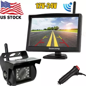 Wireless 5" Rear View Monitor Parking Backup Camera Kit for Caravan RV Van Truck - Picture 1 of 24