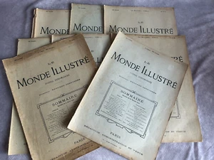 Rare 8 x Vintage Antique French Le Monde Illustre Magazine Job Lot Bundle 1898 - Picture 1 of 20