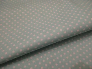 Vetrina multi punti Aqua Quilter tessuto cotone BTY a pois bianchi - Foto 1 di 4