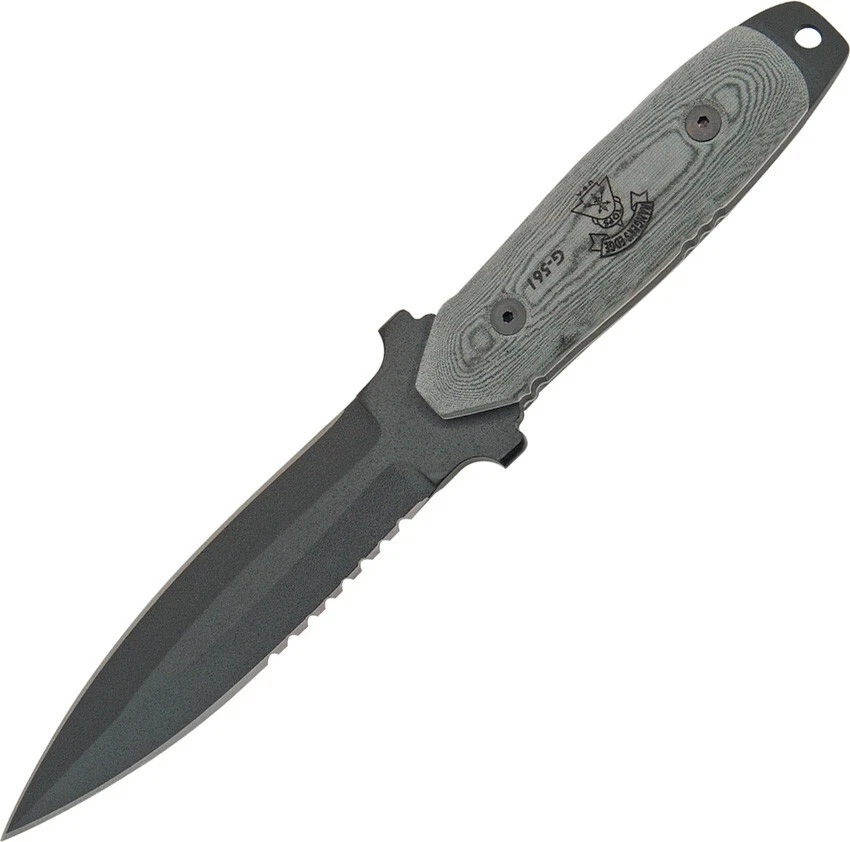 Cuchillo fijo Micarta negro dentado TOPS Rangers Edge 5 1/2" 1095HC 3010 Foto 1 de 1