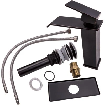 BFO Waterfall Oil Rubbed Bronze Bathroom Sink Basin Single Handle Faucet w/Drain