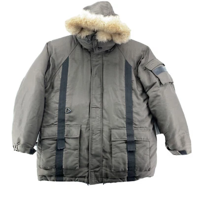 First Down Japan Artic Snow Exploration Gear Goose Hooded Jacket Parka Large - Image 1 of 4