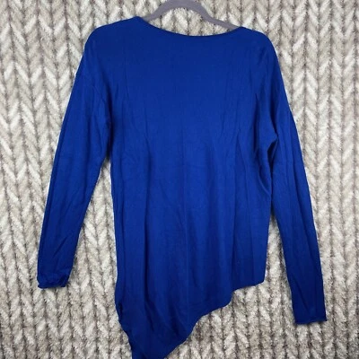 Mujer Azul Medio Sutton Studio Mezcla Lana Asimétrico Manga Larga Jersey  Foto 1 de 4