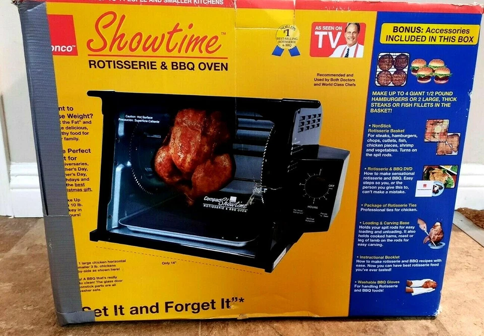 Ronco Compact Showtime Rotisserie Oven Roaster Barbeque 3000t