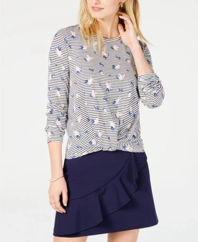 Maison Jules Top Blouse Multicolor Printed Twist Front Sz XS NEW NWT 259 - Image 1 of 1