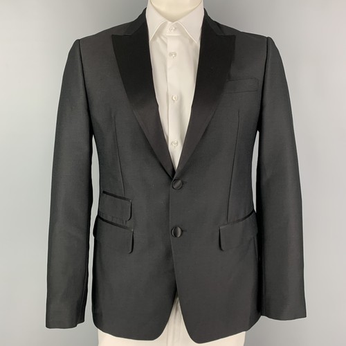 Cappotto sportivo nero DSQUARED2 taglia 42 misto mohair punta risvolto