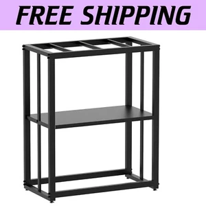 Modern Black Steel Aquarium Stand - Supports 20 Gallon Fish Tanks Effortlessly - Picture 1 of 10