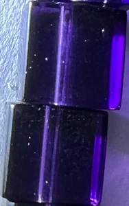 50 Beads 1 Strand 8x8mm Cube Square Glass Dark Purple Beads Dark Amethyst - Picture 1 of 16