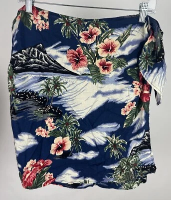 Vintage 90s Hawaiian Wrap Skirt 32" High Waist 1950s Tropical Floral Print Rayon - Изображение 1 из 4
