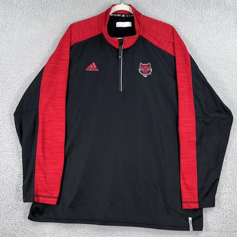 Arkansas State Red Wolves 1/4 Zip Pullover 2XL XXL Adidas Climalite Black Red Cover