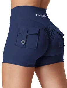 Scrunch Workout Shorts with Pockets Charm Gym Biker Shorts for Women High Wai... - Picture 1 of 6
