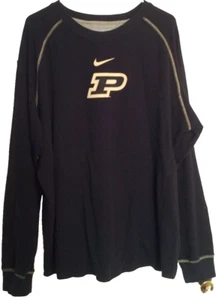 Camisa térmica Nike Purdue University XXL Boilermakers negra dorada logotipo P algodón - Imagen 1 de 11