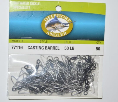 Barril de fundición de pescador offshore giratorios a presión 50 lb 50 por paquete #77116 Foto 1 de 2