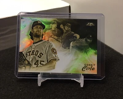 Gerrit Cole Gold Minted 2019 Topps Fire Smoke & Mirrors SM-13 Houston Astros - Image 1 of 2
