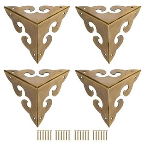 4 Stück Metallbox Eckenschutz Box Kantenschutz Verchromt Bronzeton 44x44x44mm - Bild 1 von 5