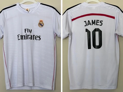 Real Madrid Soccer Jerser James #10 Boys Size Large Shirt Youth Kids White Color Cover