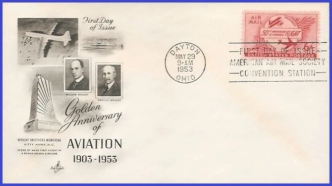 USA4 #C47 U/A ARTCRAFT FDC   Powered Flight - Image 1 of 1