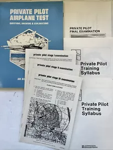 Vintage 1980 Private Pilot Airplane Test ASA Book W/ Jeppesen Sanderson Books - Bild 1 von 6