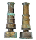 Vintage Brass Water Hose Nozzles Pair of Two Old Collectible Outdoor Tools