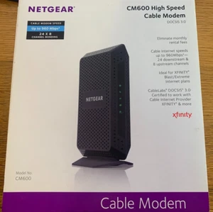 Netgear CM600 1-portowy gigabitowy modem przewodowy (CM600-100NAS) CIB - Zdjęcie 1 z 5