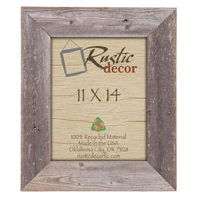 11x14–3.5" Extra Wide Reclaimed Rustic Barn Wood Wall Frame - Image 1 of 3