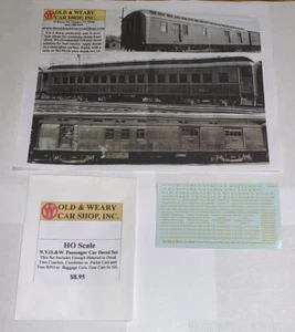 OLD & WEARY CAR SHOPS HO DECAL-NYO&W PASS CARS-DULUX-DOES 4 CARS-SEE PKG PHOTO - Picture 1 of 1
