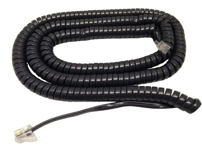 THE VOIP LOUNGE 25 Foot Long Handset Receiver Curly Coil Phone Cord Cisco 7900 Series Gray