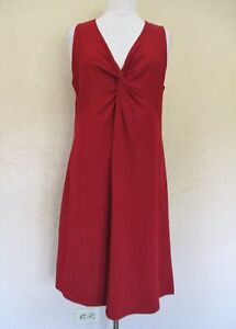 Eileen Fisher Dress Medium Women burgundy stretch knit sleeveless