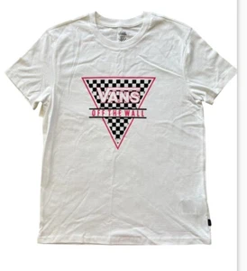 VANS “Off The Wall” Men’s T Shirt Journeys Exclusive Size Small White Pink & Blk - Picture 1 of 2